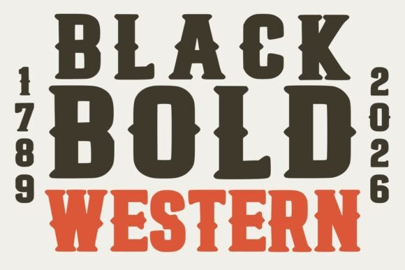 Black Bold Western Font for Business Style