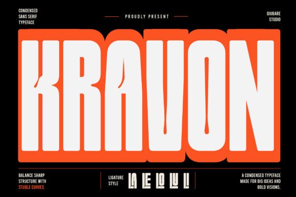 Kravon Font for Bold Editorial Design