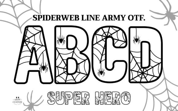 Spiderweb Line Army Font